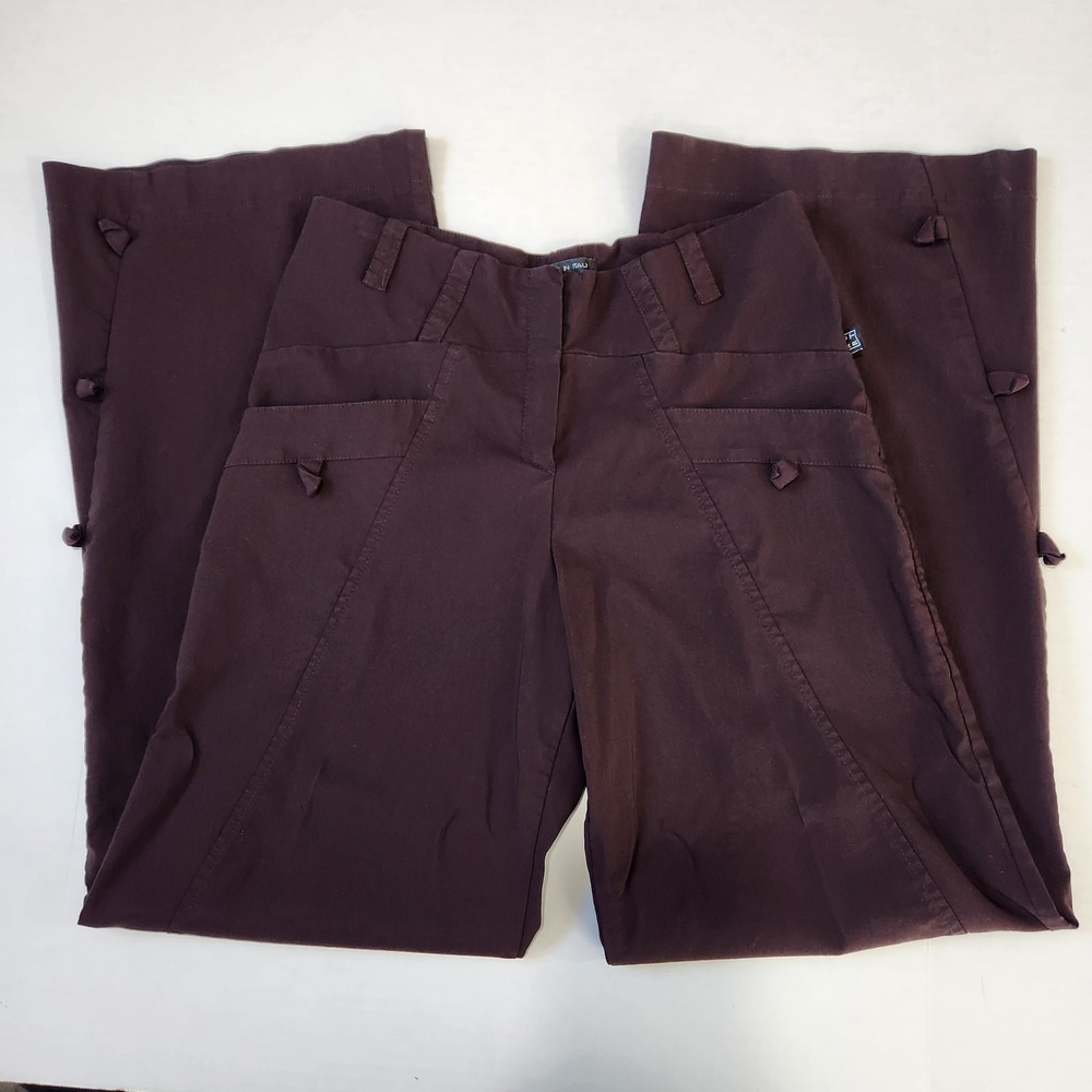 ART Ateliers Rare Toggery Womens Wide Leg Pant Brown Made in Italy IT Size XL/12 - Picture 11 of 12